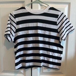 Madewell Boxy Black and White Striped T-Shirt